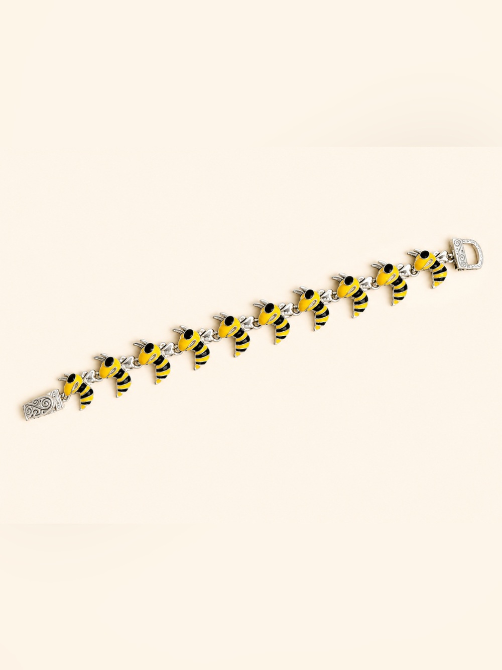 Yellow Bee Charm Bracelet With Magnetic Clasp